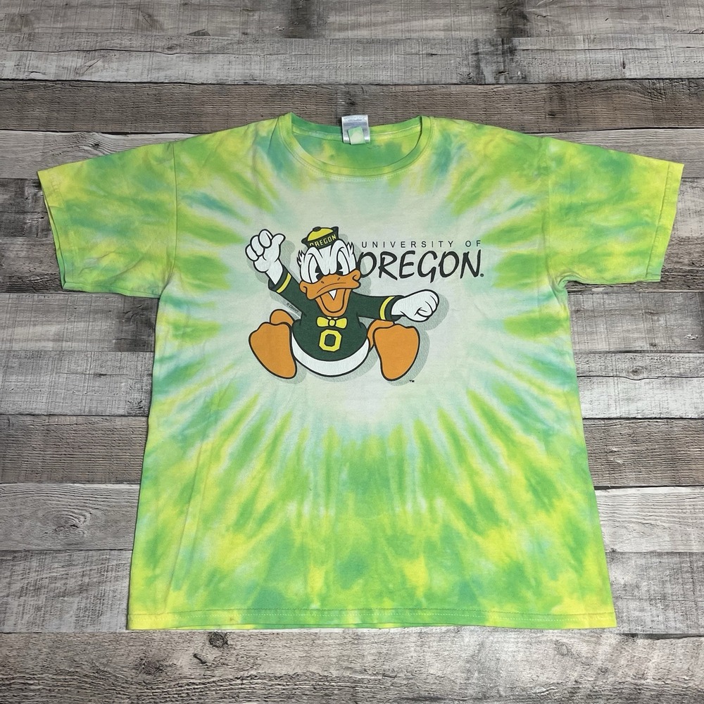 Oregon Ducks Shirt Size Large Green Donald Duck Disney College NCAA Sportswear